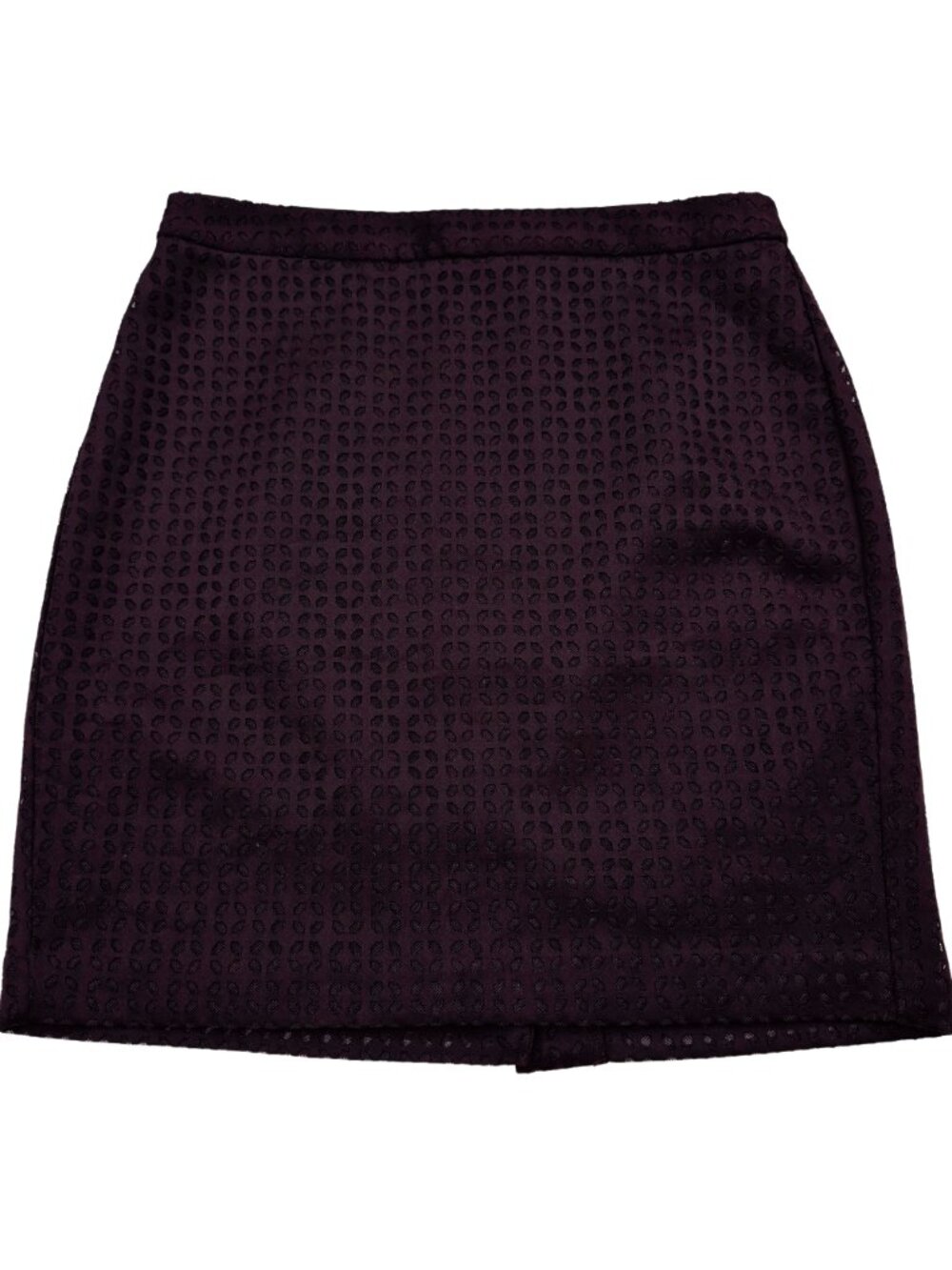Banana Republic Eyelet Lined Knee Pencil Skirt Size 6 Maroon
